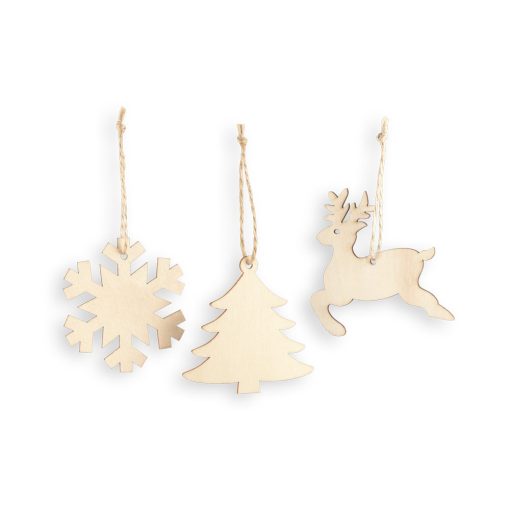 Ornements de Noël en bois personnalisés | Lot de 3 FLAKE