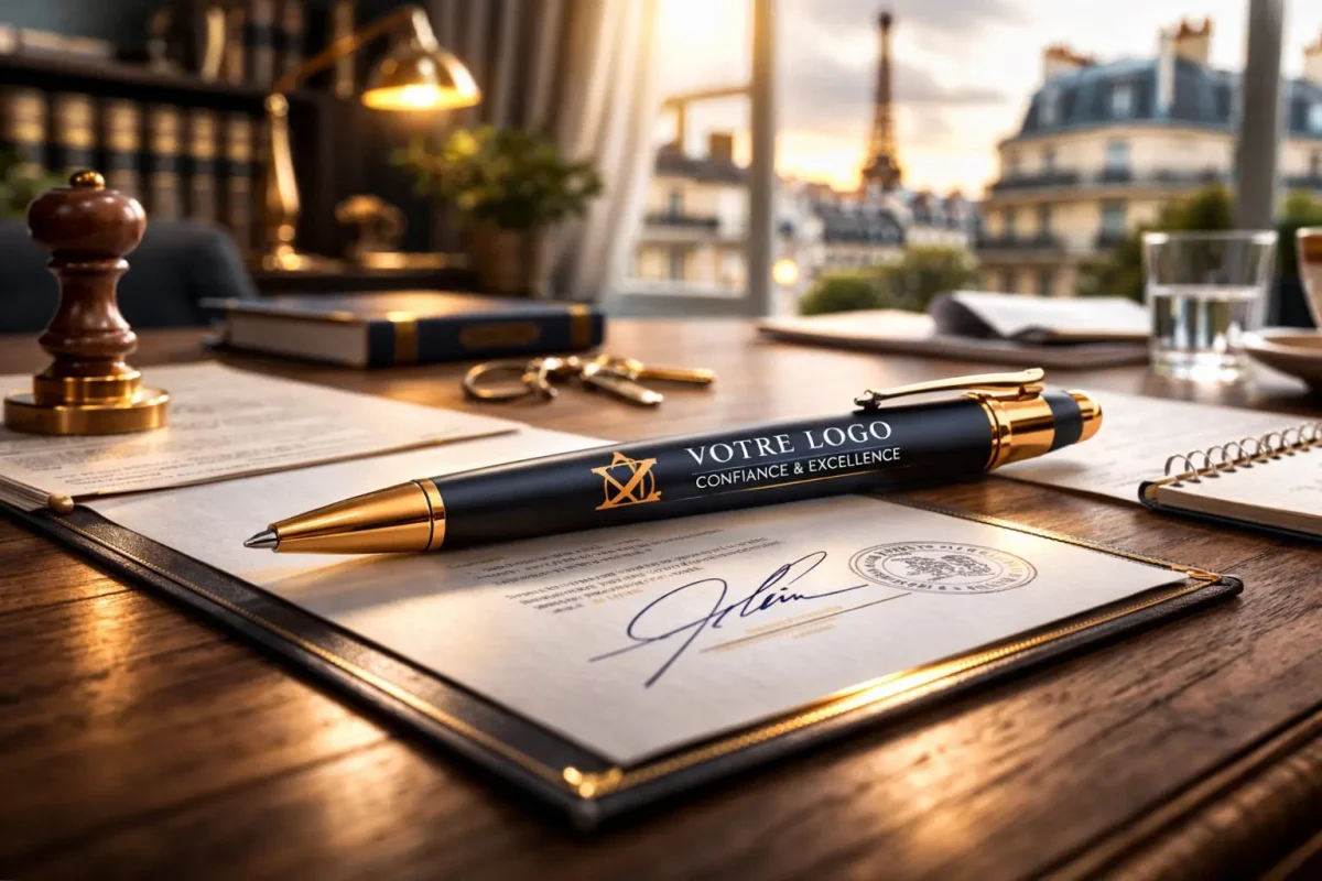 Stylo publicitaire pour un notaire